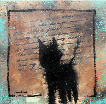 Karin Angerer | Ich bin Katze | 40 x 40 cm | Acrylic on canvas | 2018 | b309