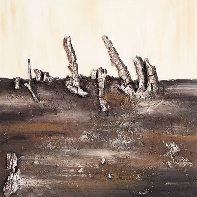 Karin Angerer | Landscape | 60 x 60 cm | Collage, Acrylic on canvas | 2008 | o17