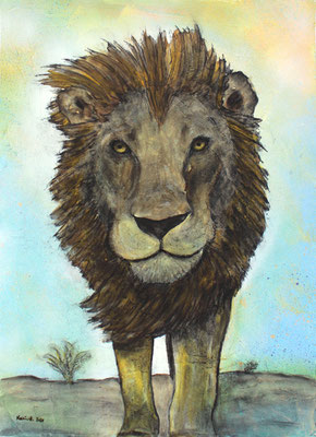 Karin Angerer | Clarence | 50 x 70 cm | Acrylic, charcoal (Kohle) on paper (Papier) | 2021 | b411