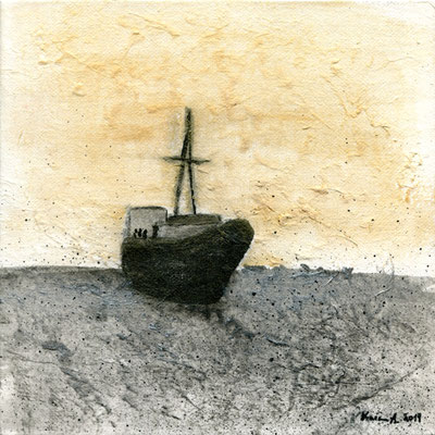 Karin Angerer | Bildgeschichten (auf Kurs) | 20 x 20 cm | Acrylic on canvas | 2019 | b372