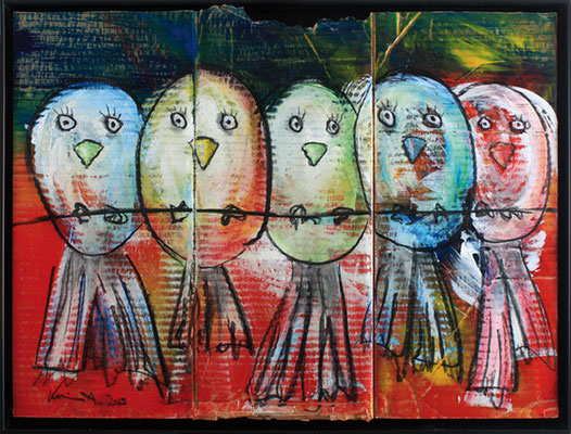 Karin Angerer | Birds | 68 x 53 cm | Acrylic on cardboard (Karton) | 2015 | b251