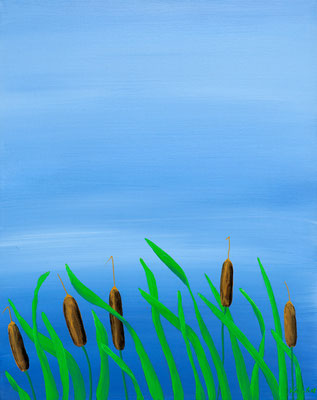 Karin Angerer | Binsen | 40 x 50 cm | Acrylic on canvas | 2008 | b136