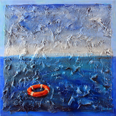 Karin Angerer | SOS ... --- ... | 60 x 60 cm | Acrylic on canvas | 2015 | b258