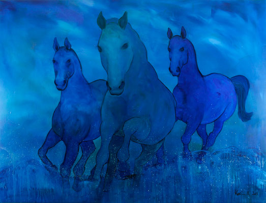 Karin Angerer | Neptun´s Pferde | 200 x 150 cm | Acrylic on canvas | 2015 | b250