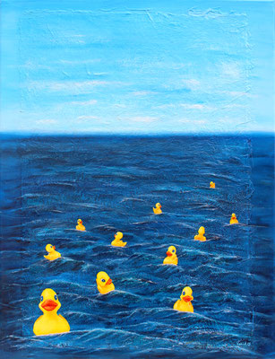 Karin Angerer | Duck Race | 60 x 80 cm | Acrylic on canvas | 2025 | b511