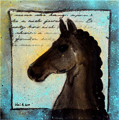 Karin Angerer | Ich bin Pferd | 40 x 40 cm | Acrylic on canvas | 2018 | b311