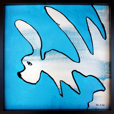 Karin Angerer | aus der Serie: Im Wunderland (5) | 50 x 50 cm | Acrylic on paper (Papier) | 2019 | b391