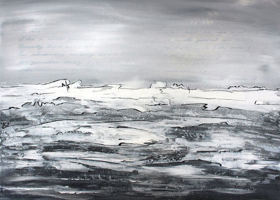 Karin Angerer | Banco d'Orio (grigio) | 70 x 50 cm | Acrylic on paper (Papier) | 2020 | b406