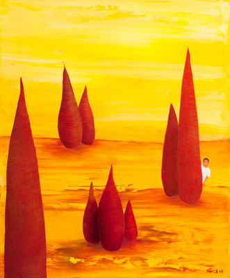 Karin Angerer | Landscape gelb | 50 x 60 cm | Acrylic on canvas | 2009 | b144