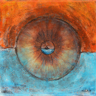 Karin Angerer | ImFokus - Das Boot | 30 x 30 cm | Acrylic on canvas | 2024 | b494