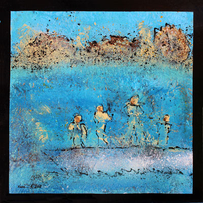 Karin Angerer | on the way (12) | 50 x 50 cm | Acrylic on cardboard (Karton) | 2018 | b323