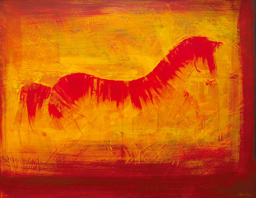 Karin Angerer | Pferd | 93 x 73 cm | Acrylic on canvas with a wooden frame | 2006 | b74