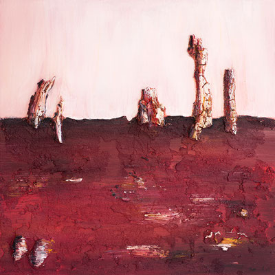 Karin Angerer | Landscape | 60 x 60 cm | Collage, Acrylic on canvas | 2008 | o19