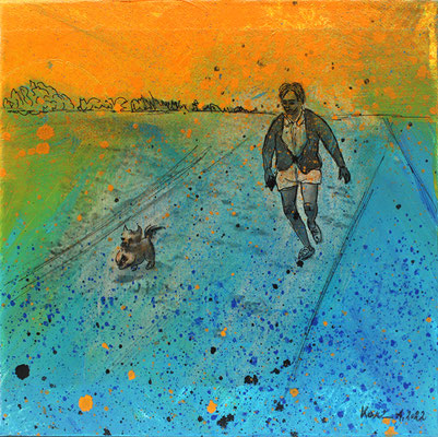 Karin Angerer | Gassi | 20 x 20 cm | Acrylic on canvas | 2022 | b423