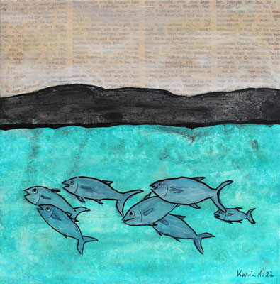Karin Angerer | Tuna | 20 x 20 cm | Acrylic on canvas | 2022 | b419