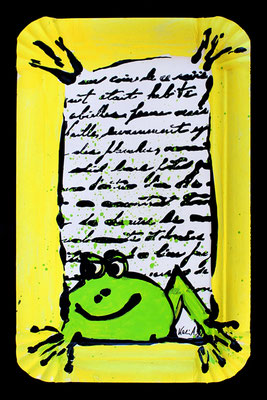 Karin Angerer | Pappteller Kunst 8 | 11 x 18 cm | Acrylic on paper plate (Pappteller) | 2024 | b502