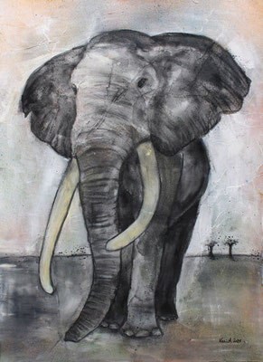Karin Angerer | Jumbo | 50 x 70 cm | Acrylic, charcoal (Kohle) on paper (Papier) | 2021 | b409