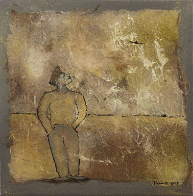 Karin Angerer | Der starke Seemann | 40 x 40 cm | Acrylic on canvas | 2018 | b308