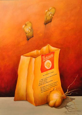 Bel und Back, die beiden. © Wort: Laelia Kaderas, Malerei: Norbert Egdorf. „Wort-Malerei“ als „Geschenk aus Worten“.