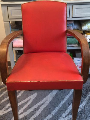 Fauteuil bridge simili rouge