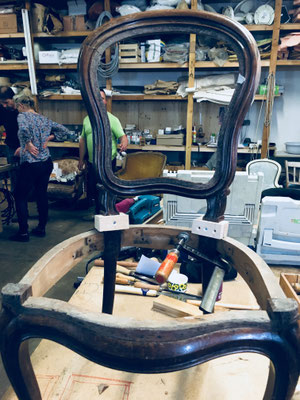 Châssis de chaise bois 