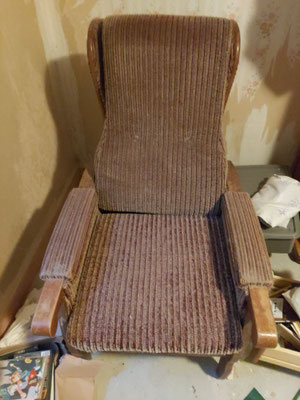 Fauteuil relax dossier amovible avant restauration