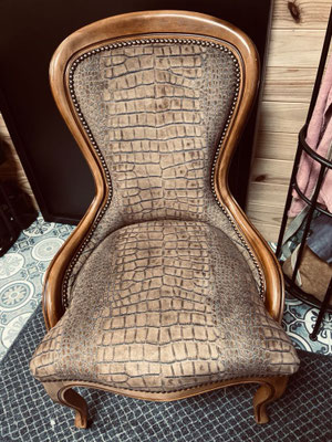 Chauffeuse trèfle Tissu DSM - Restauration Le Garage à fauteuils