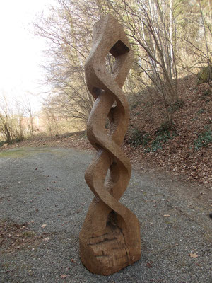 Fluss der Eiche , Flow of the oak,  Eichenholz , oak wood  H 205 cm   2010