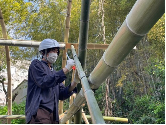 竹製セルフビルド型農業ハウス（bamboo green-hause