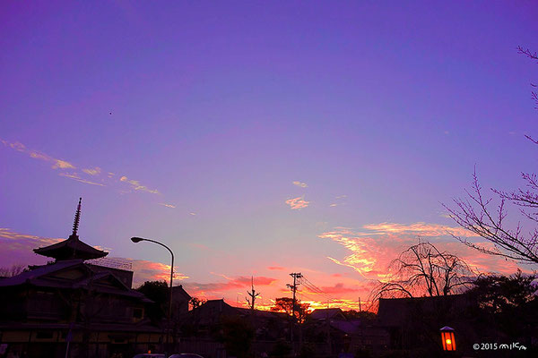 ２月の夕焼け（京都清水付近）