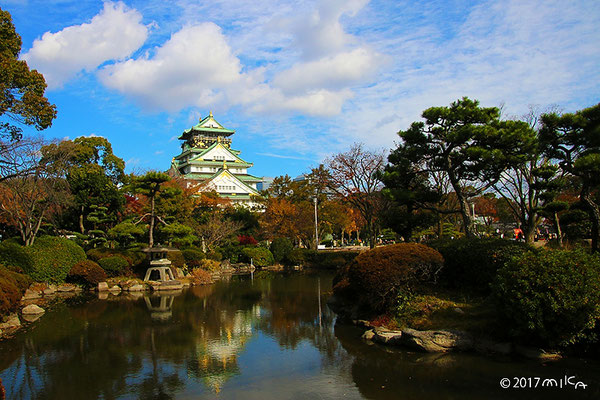 大阪城の日本庭園（12月上旬）