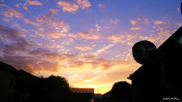 夕陽にそまる雲