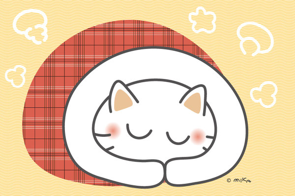 ふとんから出ないネコ