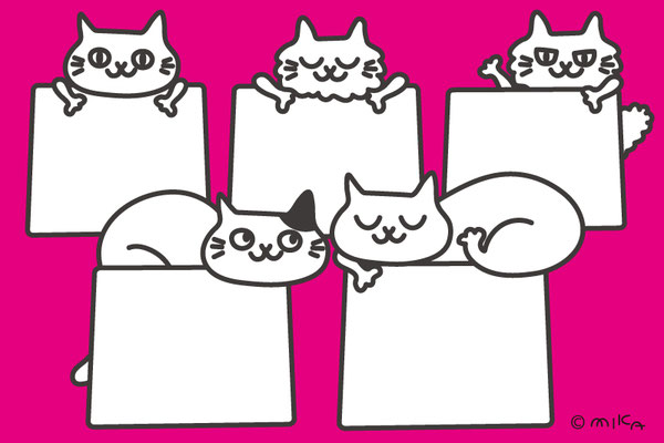 ねこの看板いろいろ（ピンク）