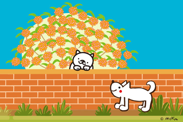 犬とキンモクセイ
