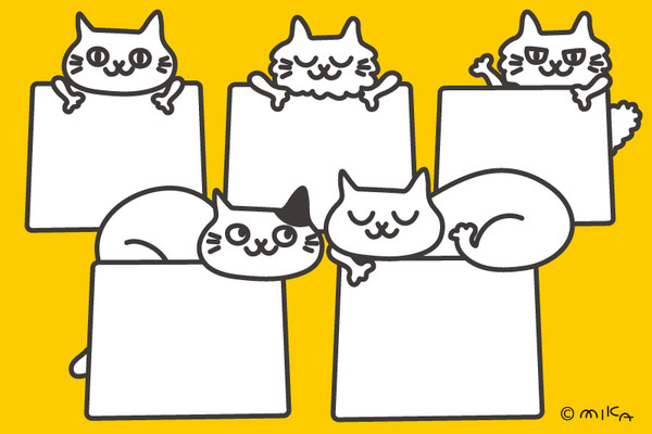 ねこの看板いろいろ（きいろ）