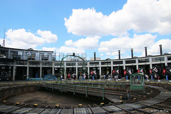 梅小路蒸気機関車館（さよなら梅小路）転車台と全景（2015年8月27日）