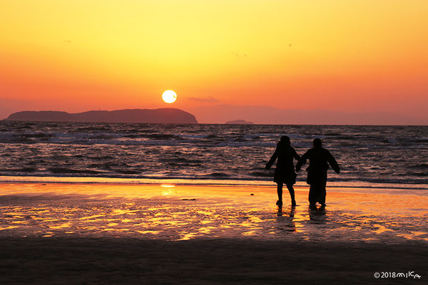 父母ヶ浜の夕陽①