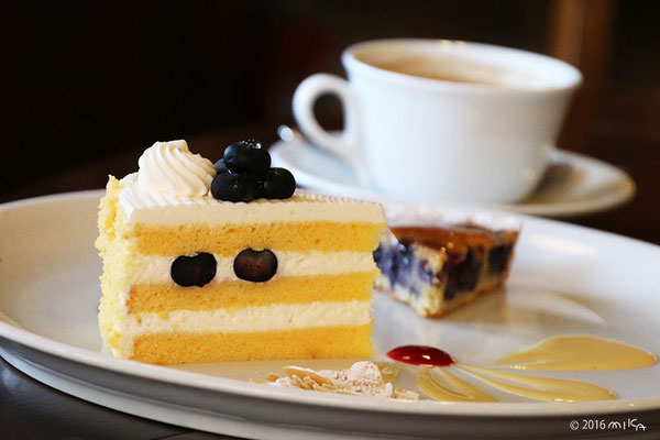 ケーキ二種のケーキセット