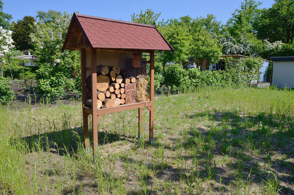 ...auch das Insektenhotel hat einen optimaleren Platz bekommen. Foto: Sandra Borchers