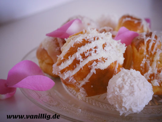 windbeutel, Raffaello, Raffaello creme, Dessert, Nachtisch, Rezept, Creme