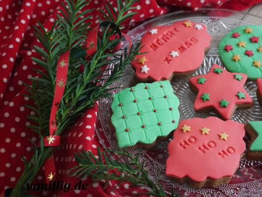 Gingerbread Plätzchen mit Fondant dekorieren