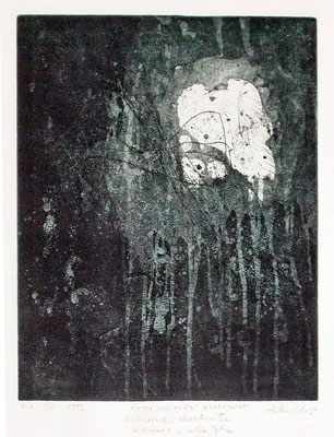 Mjesto gdje ulazi besmrtnost,1990, bakrpis, akvatinta, suha igla,75x57cm