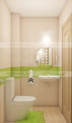 дизайн ванной комнаты Азори (Azori) Vento Light Мозаика зелый микс