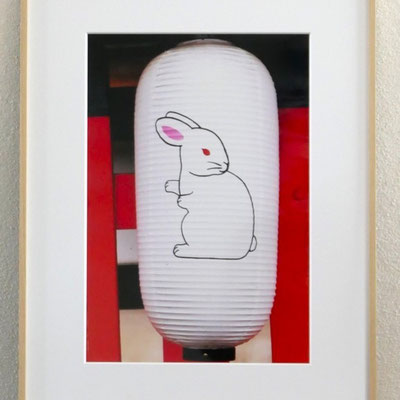 Photo du Japon Lanterne shintoiste avec un lapin 