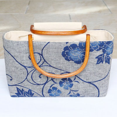 Sac à main tissu japonais indigo