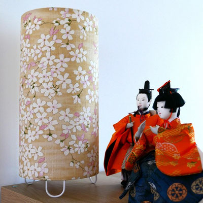 lampe tissu japonais fleurs de cerisiers