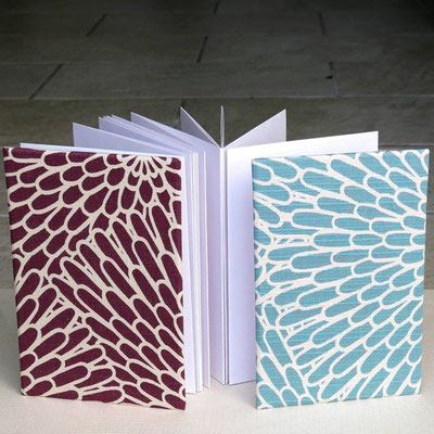 Carnet en accordéon couverture tissu japonais