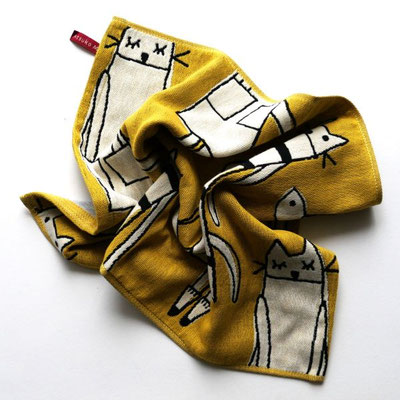 Set de table jaune avec chats d'Atsuko Matano