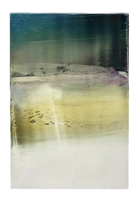 Engramm 104 2022 Kunstharz, Steinmehl, Pigment, Ölfarbe auf MDF 30 x 20 cm